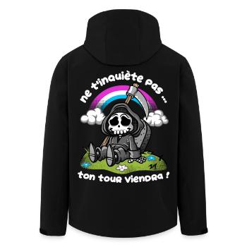 Sarcastique - Veste softshell homme en polyester recyclé Stanley/Stella - noir - Dos - AI Model Male 185 light (185cm)