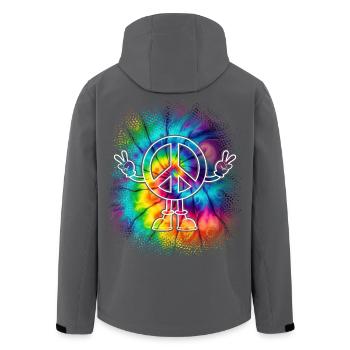 Peacezeichen Friedenszeichen Tie Dye - Recycelte Männer Softshell-Jacke von Stanley/Stella - Schwarz - Hinten - AI Model Male 185 light (185cm)