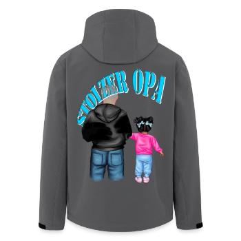 stolzer Opa - Enkelin schwarze Haare Kind Mädchen - Recycelte Männer Softshell-Jacke von Stanley/Stella - Schwarz - Hinten - AI Model Male 185 light (185cm)