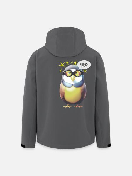 Lustiger Vogel mit Brille - Recycelte Männer Softshell-Jacke von Stanley/Stella - Schwarz