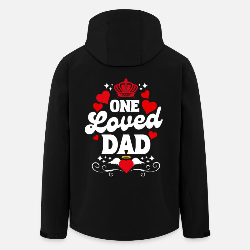 Valentine's Day one loved dad - Men’s Recycled Softshell Jacket by Stanley/Stella - black