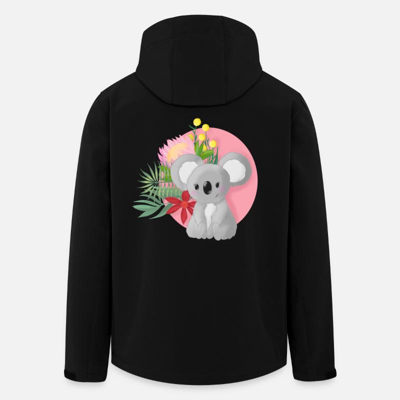 Süßer Koala mit Blumenkranz - Recycelte Männer Softshell-Jacke von Stanley/Stella - Schwarz