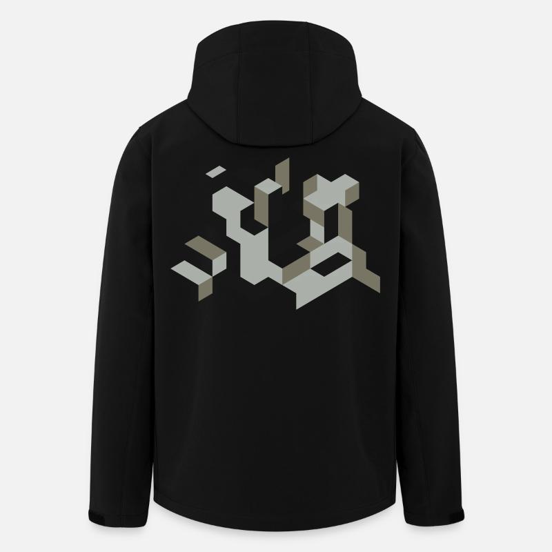 perspektive bau würfel selbst färben labyrinth 3D - Recycelte Männer Softshell-Jacke von Stanley/Stella - Schwarz