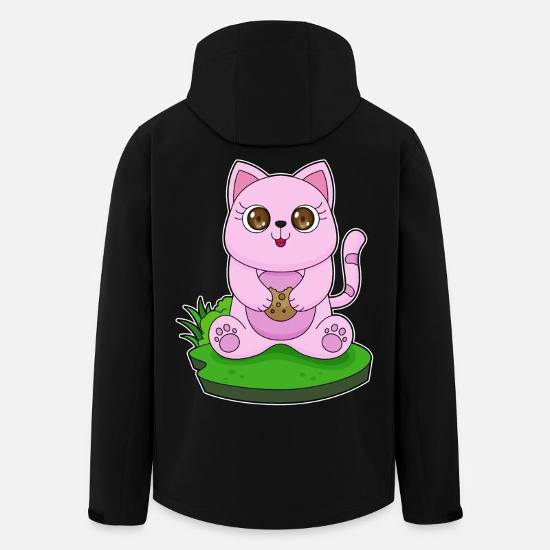 Chat Cookie - Veste softshell homme en polyester recyclé Stanley/Stella - noir