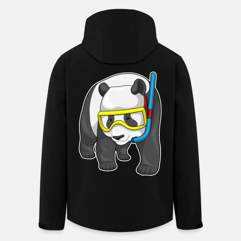 Panda Diver Snorkel - Veste softshell homme en polyester recyclé Stanley/Stella - noir