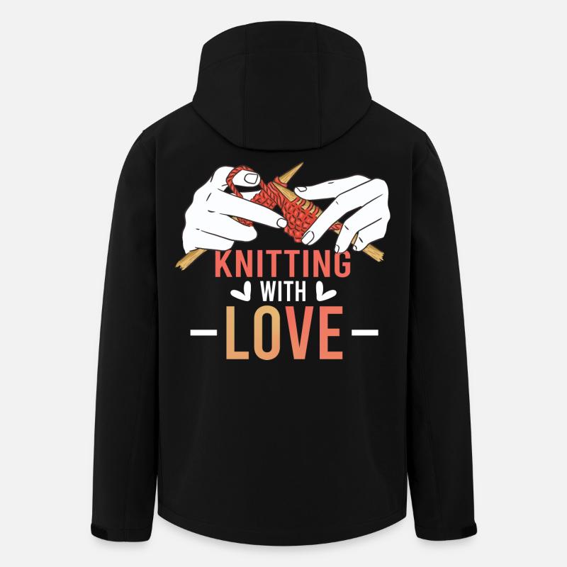 Knitting With Love – Stricken mit Herz - Recycelte Männer Softshell-Jacke von Stanley/Stella - Schwarz