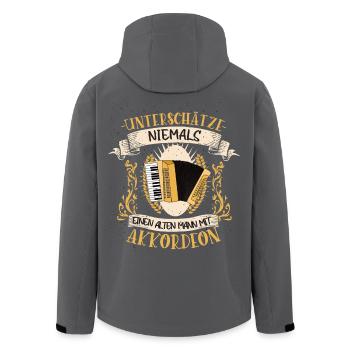 Akkordeon Musiker Volksmusik Quetschn Geschenk - Recycelte Männer Softshell-Jacke von Stanley/Stella - Schwarz - Hinten - AI Model Male 185 light (185cm)