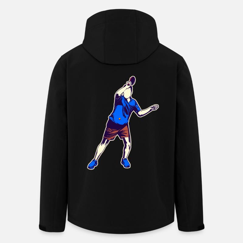 Dessin de tennis de table - Veste softshell homme en polyester recyclé Stanley/Stella - noir