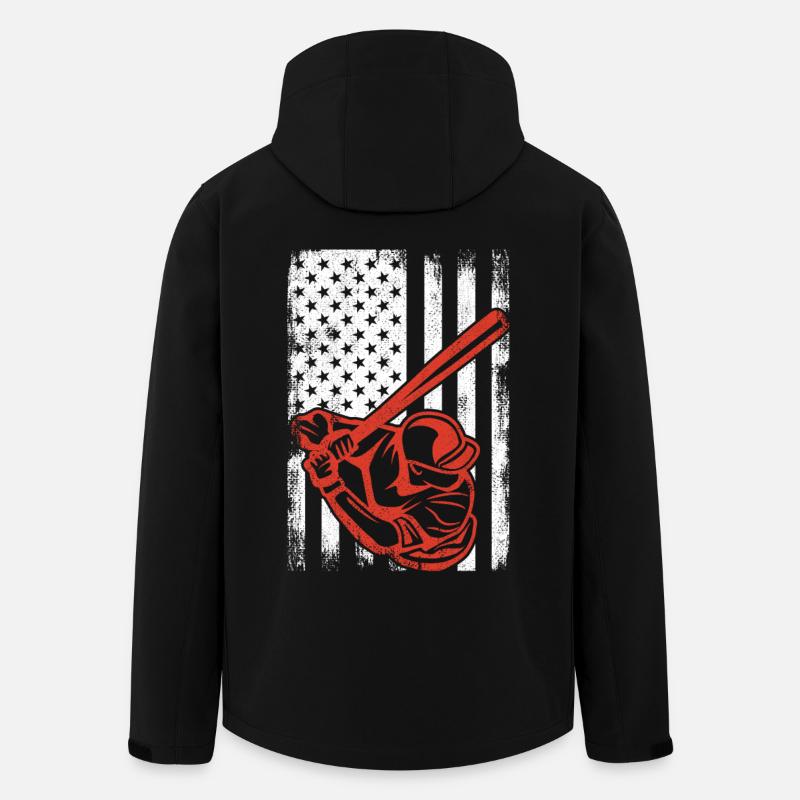 Patriotischer Baseballspieler - Recycelte Männer Softshell-Jacke von Stanley/Stella - Schwarz