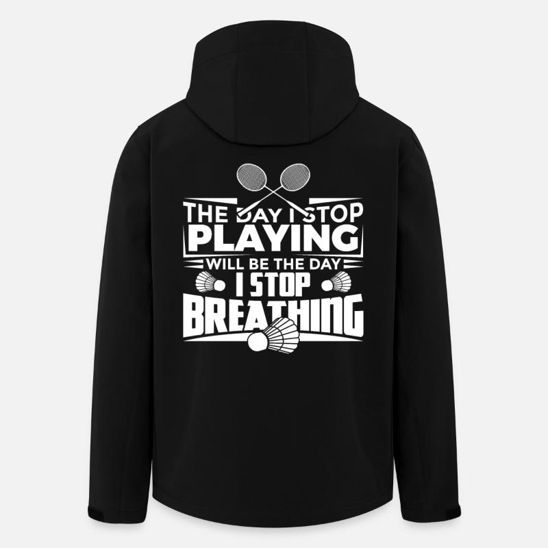 Lustiger Badminton Spruch - Recycelte Männer Softshell-Jacke von Stanley/Stella - Schwarz