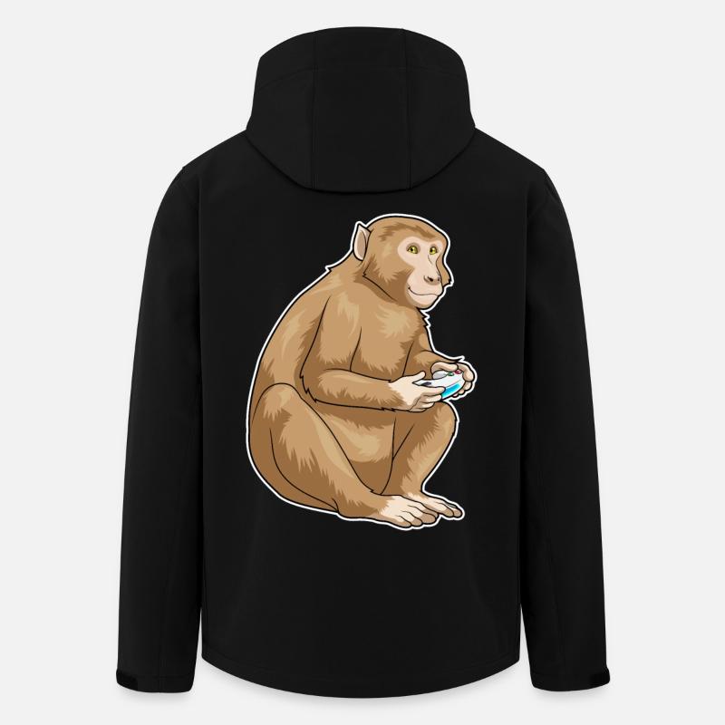 Affe Gamer Controller - Recycelte Männer Softshell-Jacke von Stanley/Stella - Schwarz