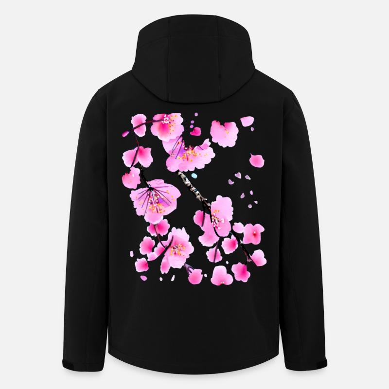 Kirschblüte Japanisch Sakura - Recycelte Männer Softshell-Jacke von Stanley/Stella - Schwarz