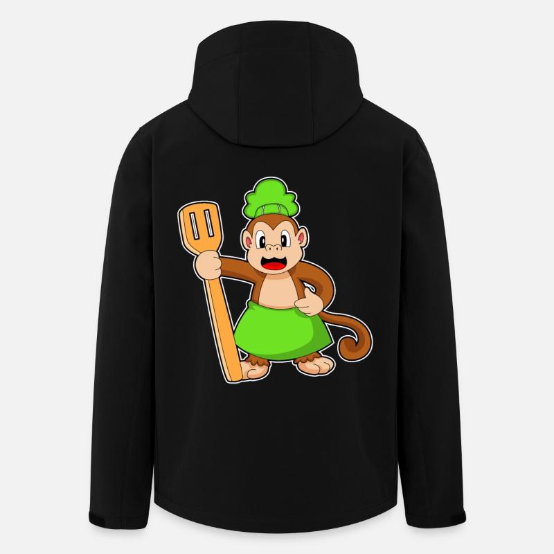 Monkey Cook Spatula Cooking - Men’s Recycled Softshell Jacket by Stanley/Stella - black