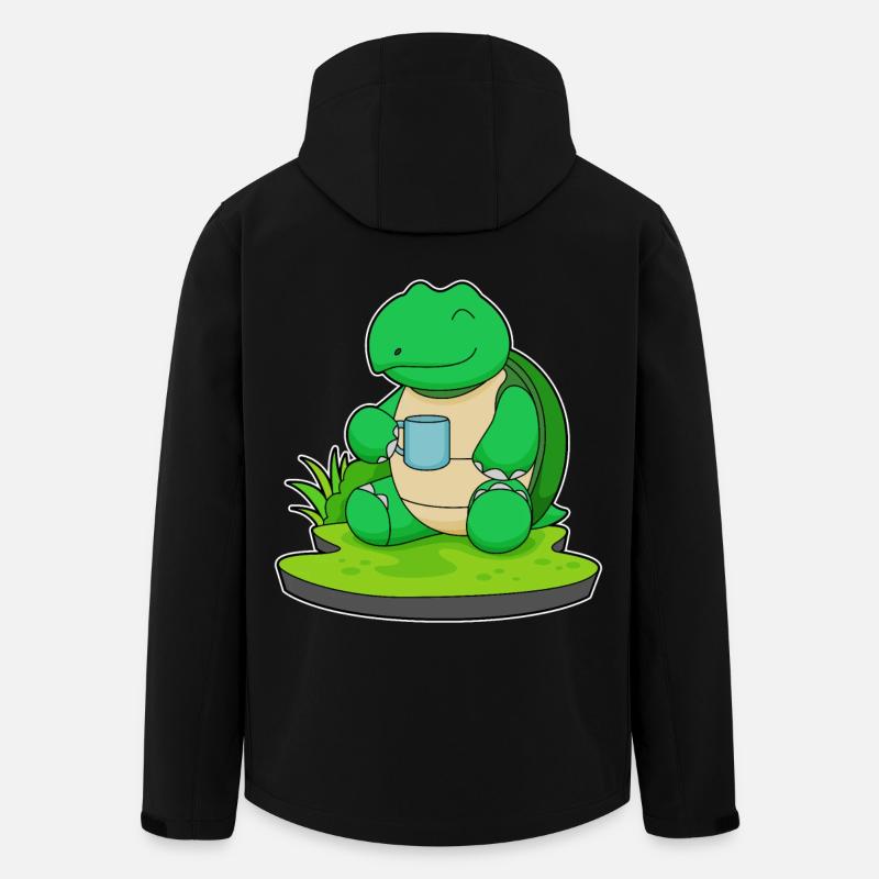 Schildkröte Becher Kaffee - Recycelte Männer Softshell-Jacke von Stanley/Stella - Schwarz