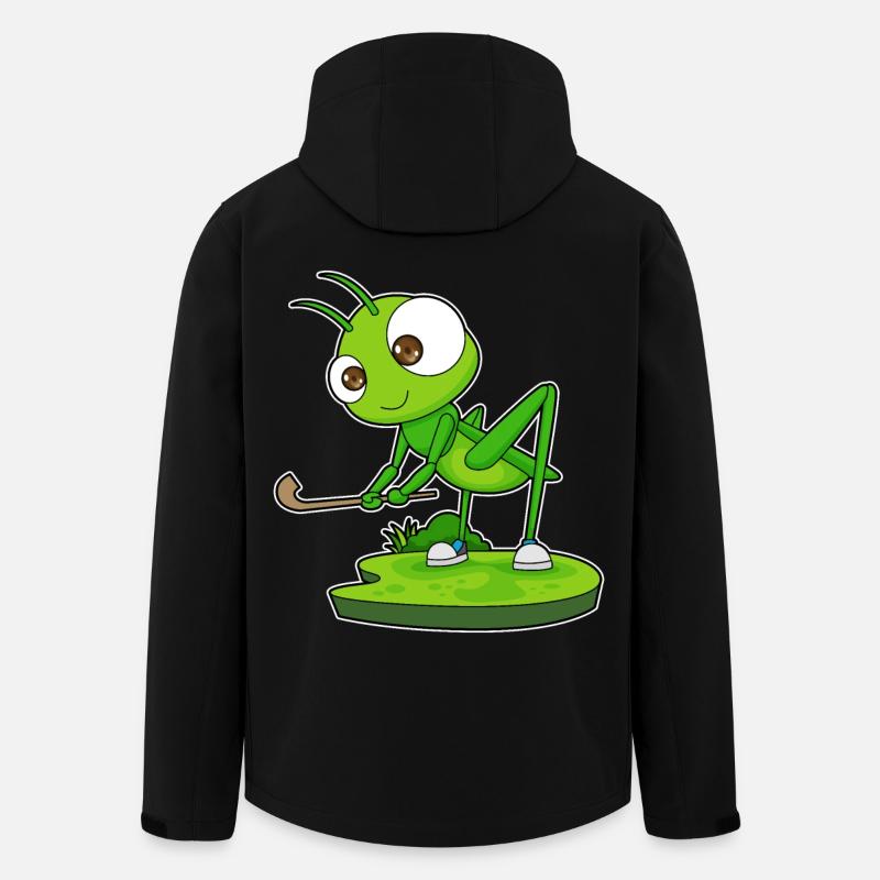 Raupe Hockey Hockeyschläger - Recycelte Männer Softshell-Jacke von Stanley/Stella - Schwarz