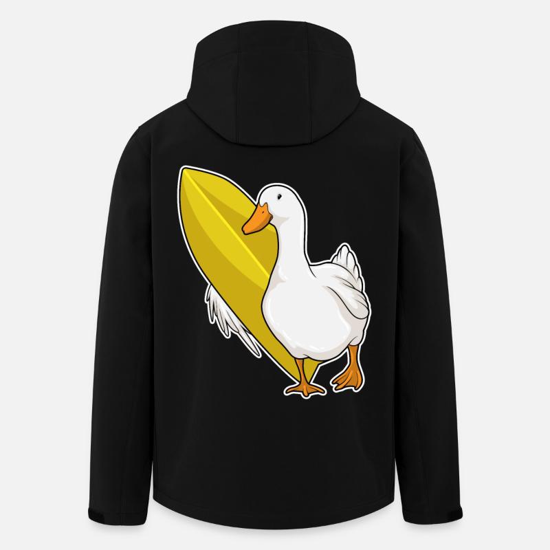 Ente Surfer Surfbrett - Recycelte Männer Softshell-Jacke von Stanley/Stella - Schwarz