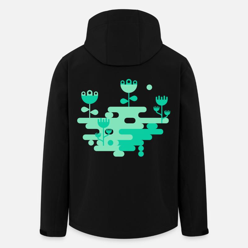 Der Blob Garden L Mint &; Grün - Recycelte Männer Softshell-Jacke von Stanley/Stella - Schwarz