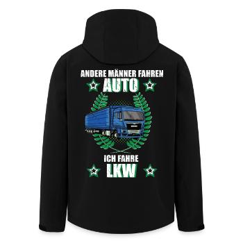 LKW Fahrer Lastkraftfahrer Beruf Trucker  - Recycelte Männer Softshell-Jacke von Stanley/Stella - Schwarz - Hinten - AI Model Male 185 light (185cm)