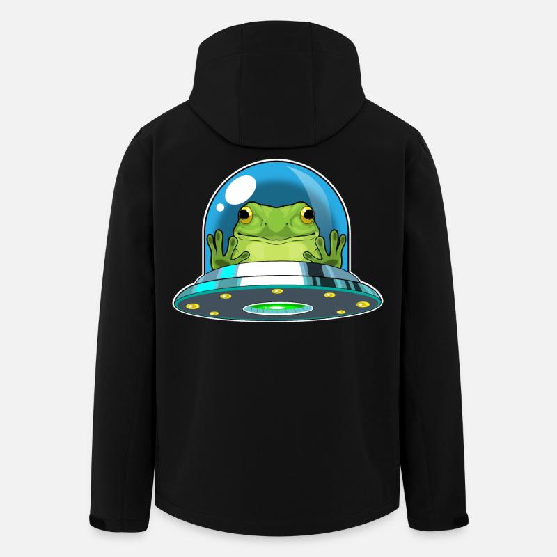 Frosch Raumschiff Weltraum - Recycelte Männer Softshell-Jacke von Stanley/Stella - Schwarz