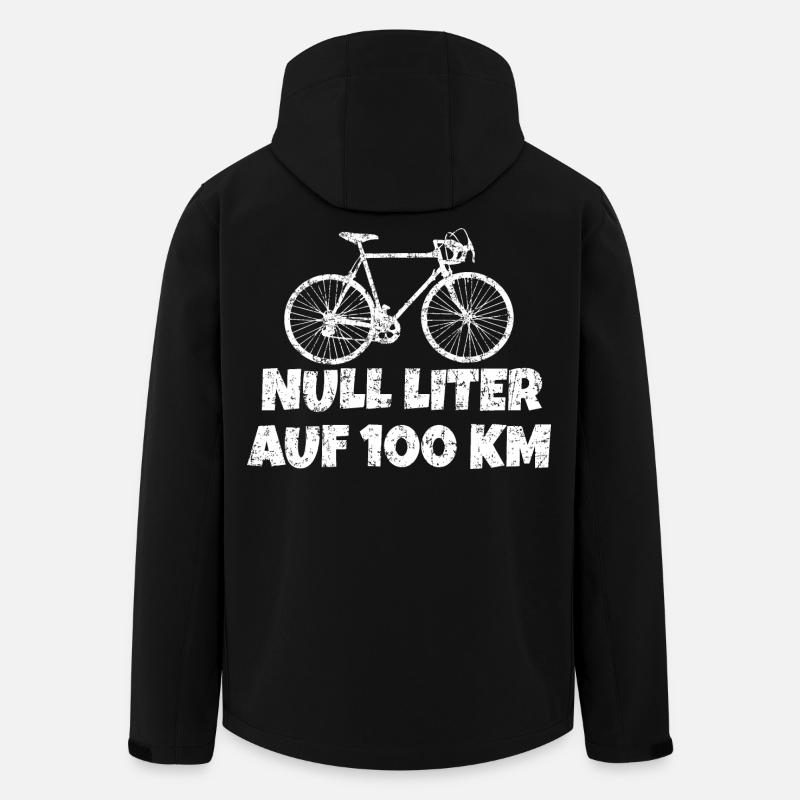 Null Liter auf 100 KM mit Rennrad (Vintage Weiß) - Recycelte Männer Softshell-Jacke von Stanley/Stella - Schwarz