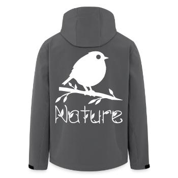 Nature is waking up (white) - Men’s Recycled Softshell Jacket by Stanley/Stella - black - Back - AI Model Male 185 light (185cm)