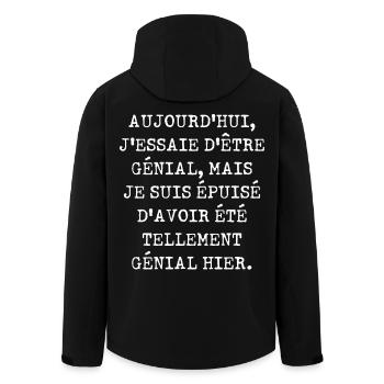 Aujourd'hui j'essaie d'être génial - Veste softshell homme en polyester recyclé Stanley/Stella - noir - Dos - AI Model Male 185 light (185cm)