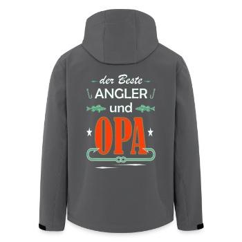 Beste Angler und Opa - Recycelte Männer Softshell-Jacke von Stanley/Stella - Schwarz - Hinten - AI Model Male 185 light (185cm)