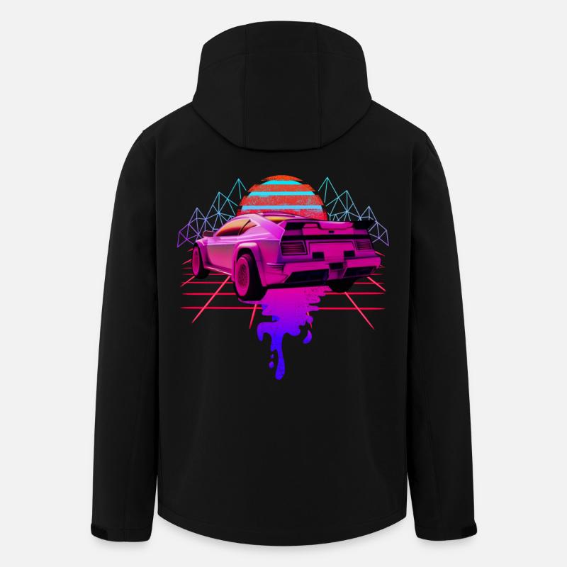 Retro Wave Racing Supercar - Men’s Recycled Softshell Jacket by Stanley/Stella - black