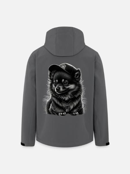 Spitz nain à casquette - Veste softshell homme en polyester recyclé Stanley/Stella - noir