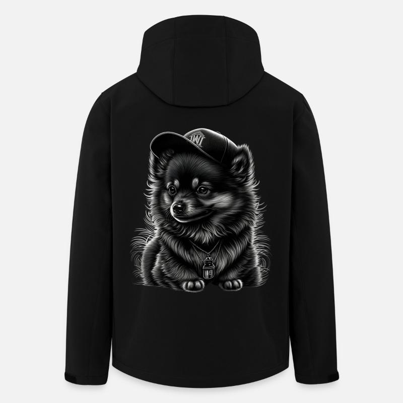 Spitz nain à casquette - Veste softshell homme en polyester recyclé Stanley/Stella - noir