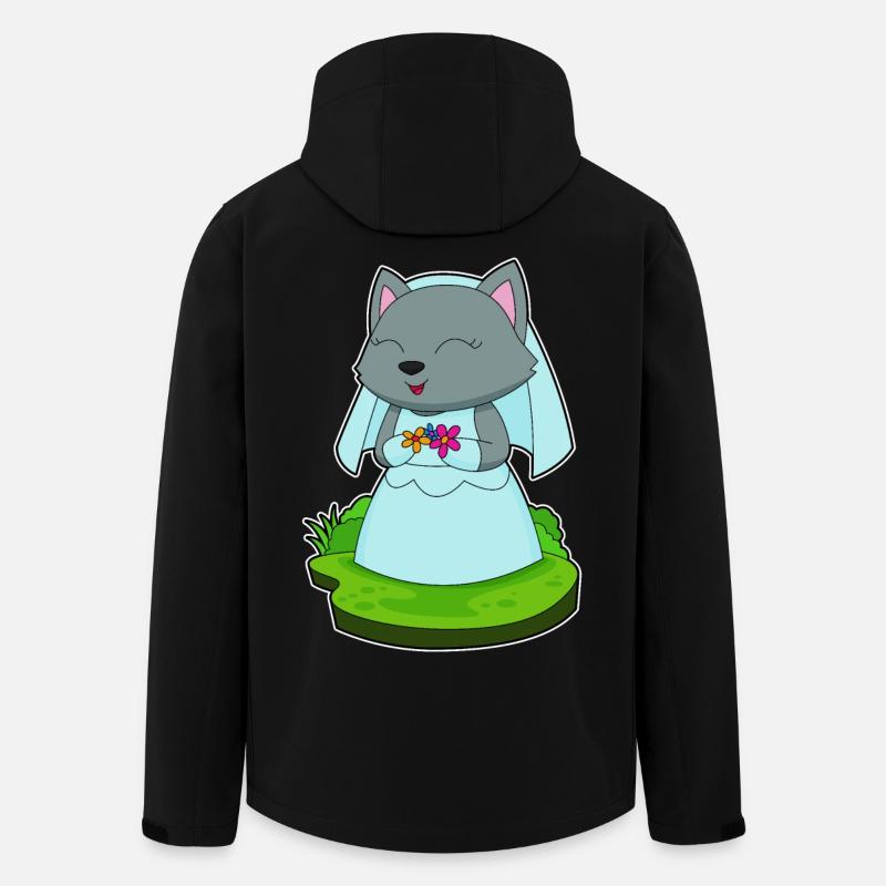 Cat Bride Fleurs Mariage - Veste softshell homme en polyester recyclé Stanley/Stella - noir