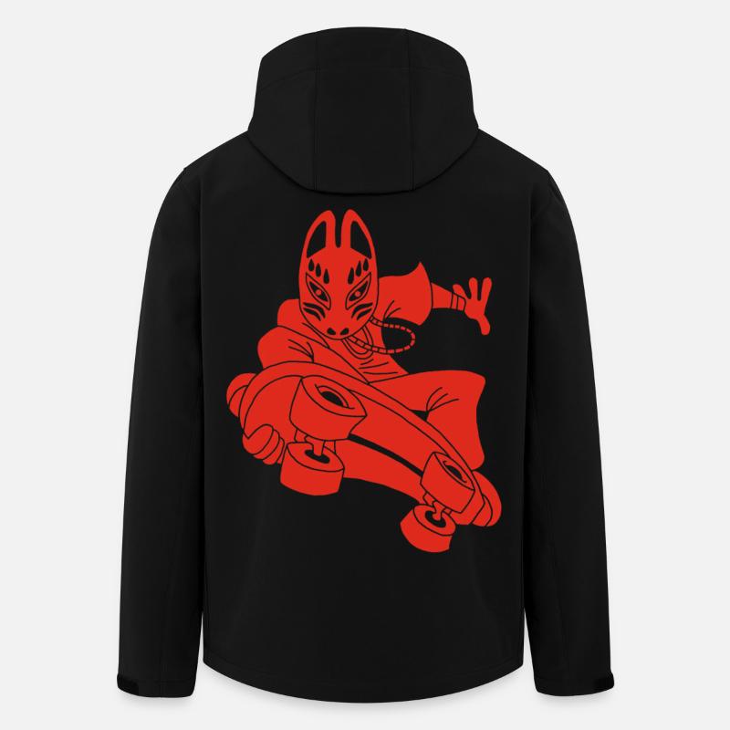 Seltsamer Rotfuchs beim Skateboarden - Recycelte Männer Softshell-Jacke von Stanley/Stella - Schwarz