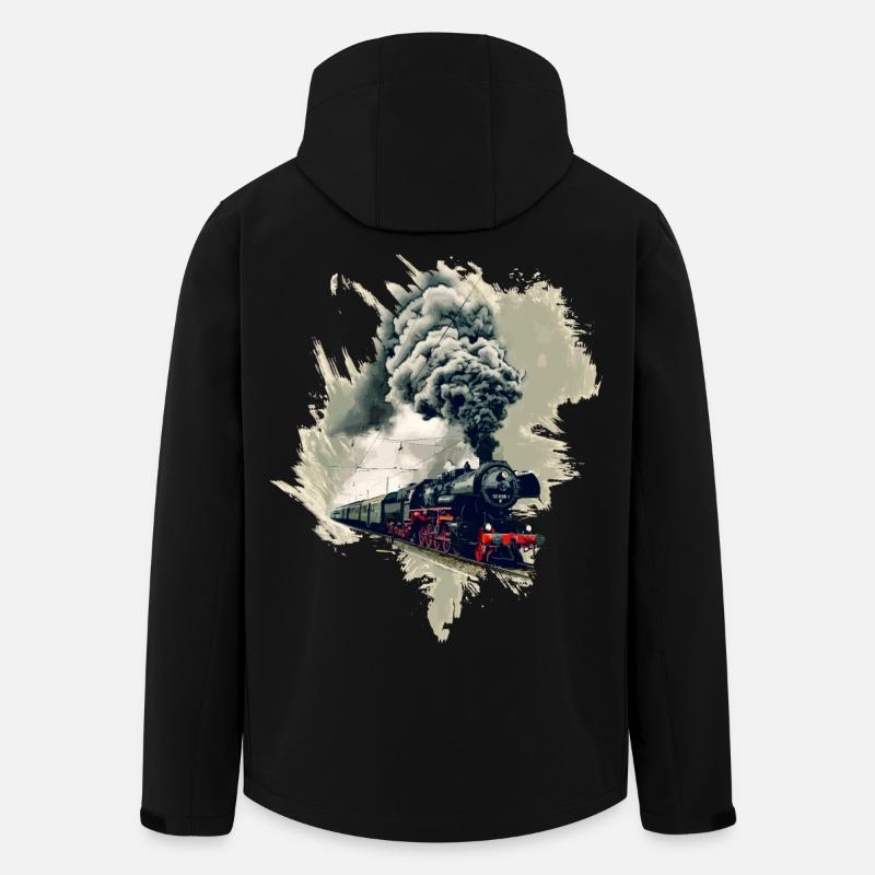 Alte Dampflok - Recycelte Männer Softshell-Jacke von Stanley/Stella - Schwarz