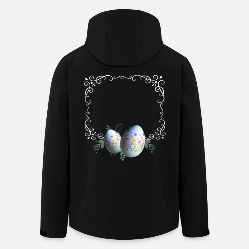 Festlicher Ostereier Bilderrahmen - Recycelte Männer Softshell-Jacke von Stanley/Stella - Schwarz