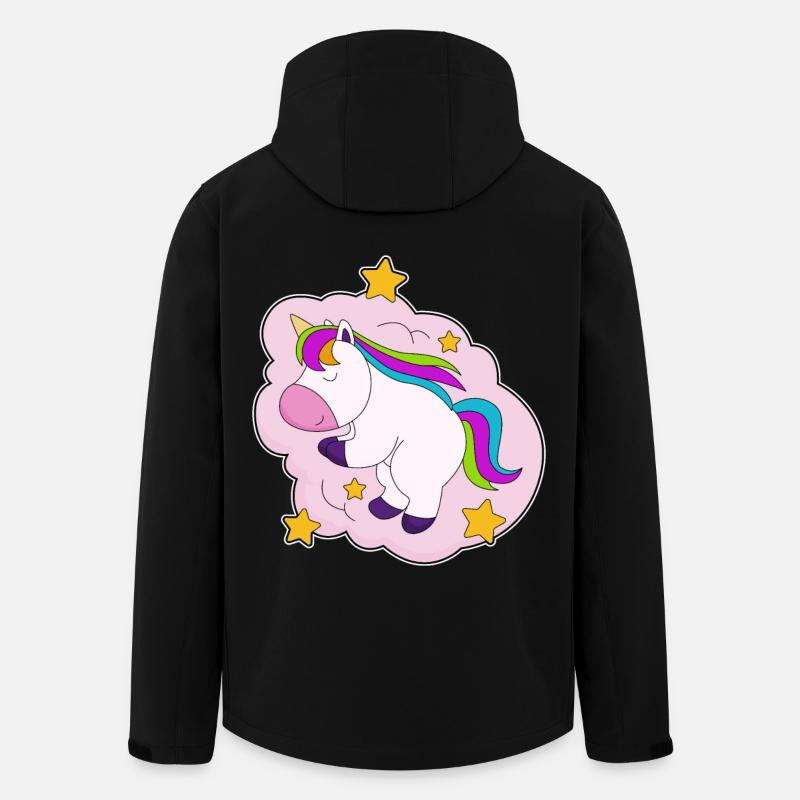 Einhorn Wolken - Recycelte Männer Softshell-Jacke von Stanley/Stella - Schwarz