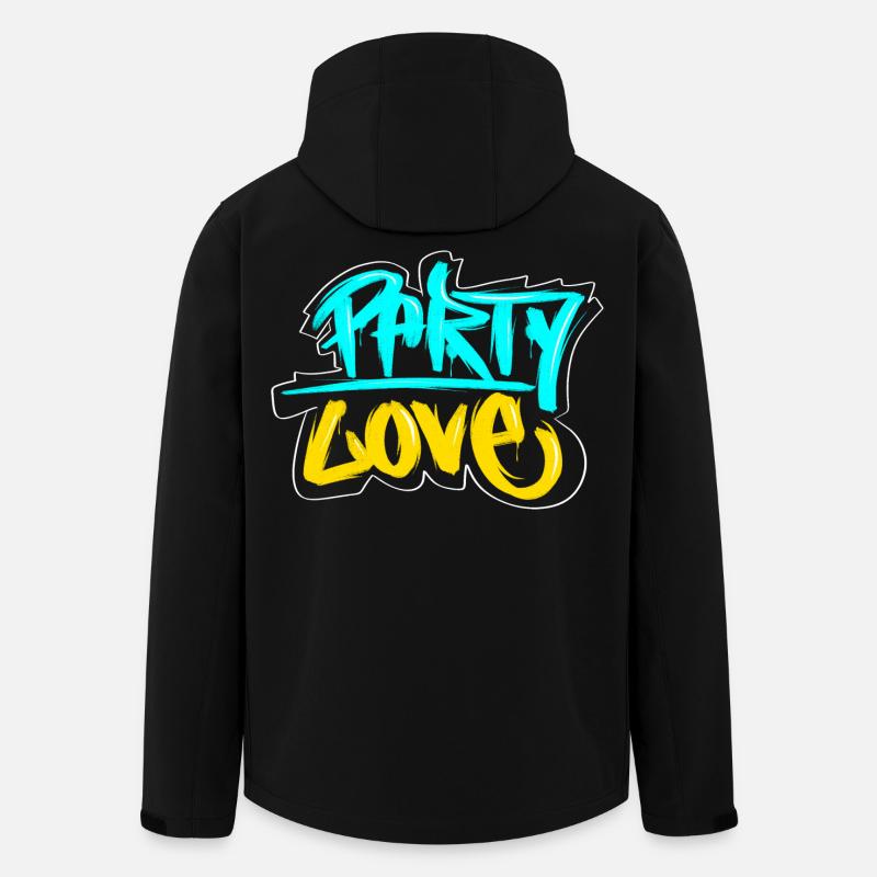 Party Love Graffiti Print - Veste softshell homme en polyester recyclé Stanley/Stella - noir