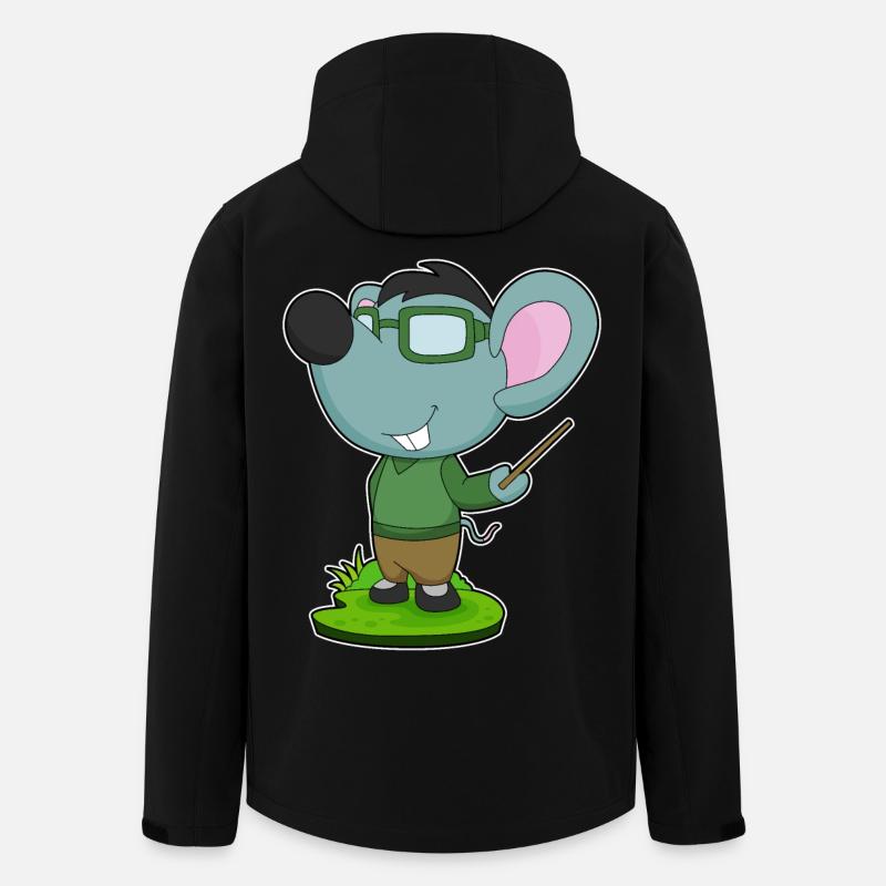 Mouse Teacher Pointer School - Men’s Recycled Softshell Jacket by Stanley/Stella - black