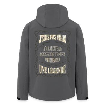 Pas vieux, légende idée cadeau homme anniversaire - Veste softshell homme en polyester recyclé Stanley/Stella - noir - Dos - AI Model Male 185 light (185cm)