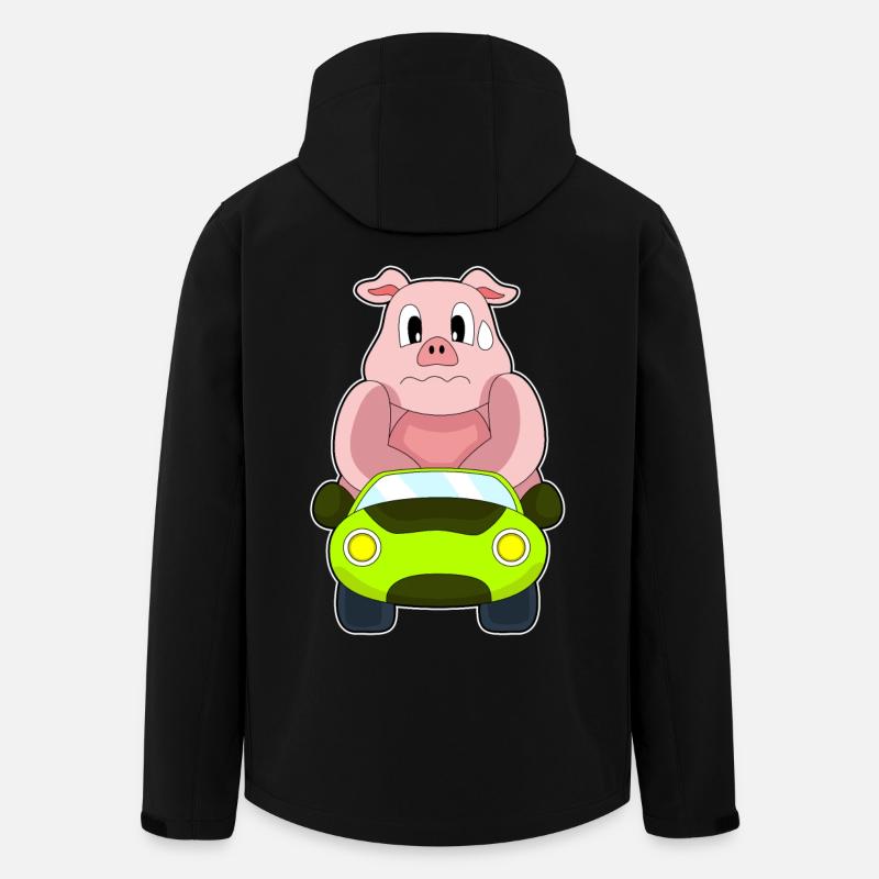 Voiture de cochon - Veste softshell homme en polyester recyclé Stanley/Stella - noir