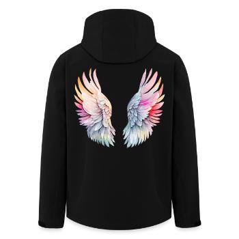Ailes d'Ange Arc-en-ciel Angelwings - Veste softshell homme en polyester recyclé Stanley/Stella - noir - Dos - AI Model Male 185 light (185cm)