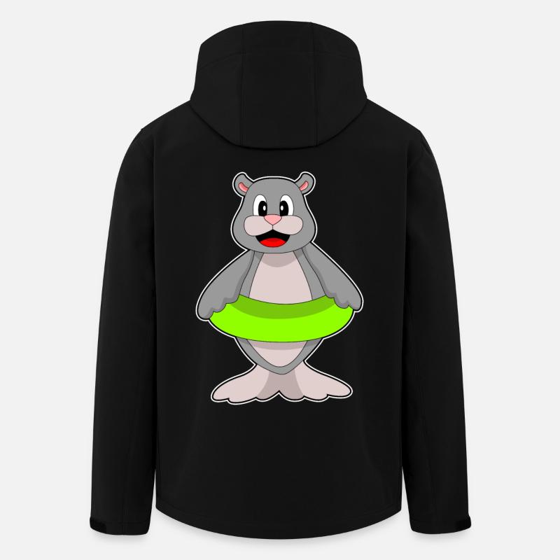 Seehund Schwimmen Schwimmring Sommer - Recycelte Männer Softshell-Jacke von Stanley/Stella - Schwarz