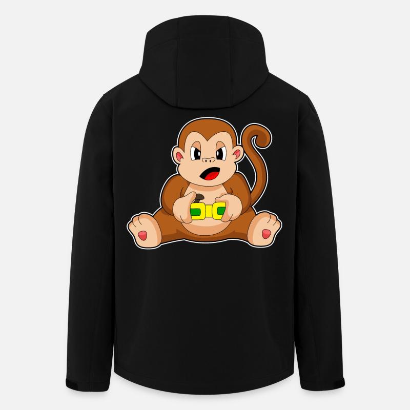 Affe Gamer Controller - Recycelte Männer Softshell-Jacke von Stanley/Stella - Schwarz