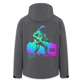Playing On The Moon - Men’s Recycled Softshell Jacket by Stanley/Stella - black - Back - AI Model Male 185 light (185cm)