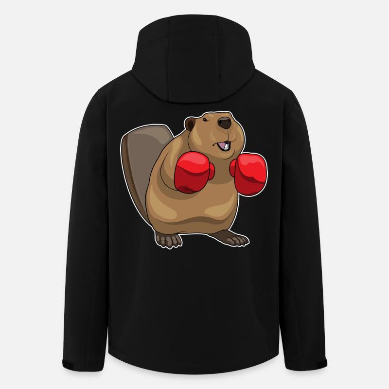 Biber Boxer Boxhandschuhe Boxen - Recycelte Männer Softshell-Jacke von Stanley/Stella - Schwarz