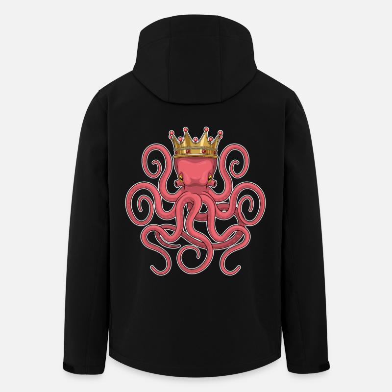 Krake Krone - Recycelte Männer Softshell-Jacke von Stanley/Stella - Schwarz