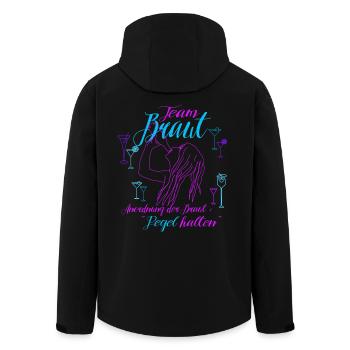 Team Braut JGA Line Art lustiger Spruch - Recycelte Männer Softshell-Jacke von Stanley/Stella - Schwarz - Hinten - AI Model Male 185 light (185cm)