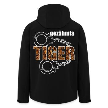 gezähmta Tiger - gezähmter Tiger, Dialekt - Recycelte Männer Softshell-Jacke von Stanley/Stella - Schwarz - Hinten - AI Model Male 185 light (185cm)