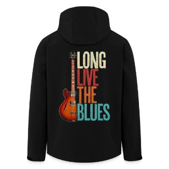 Blues Musik Gitarre lustiger Spruch für Gitarrist - Recycelte Männer Softshell-Jacke von Stanley/Stella - Schwarz - Hinten - AI Model Male 185 light (185cm)