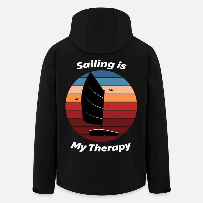 Sailing is my Therapy | Sailing T-Shirt Design - Recycelte Männer Softshell-Jacke von Stanley/Stella - Schwarz
