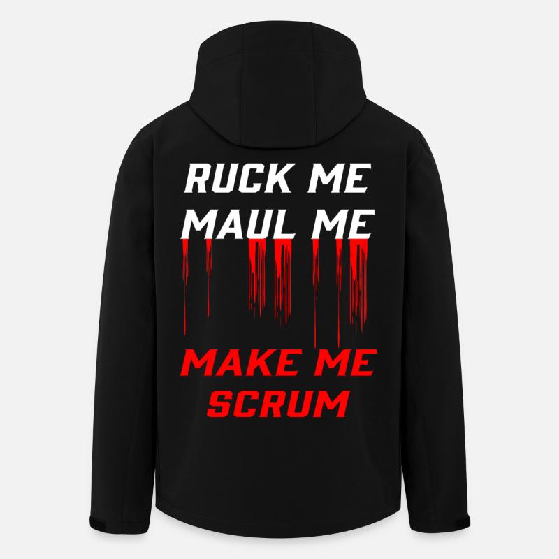 Passion rugby : jerk, bouche, mêlée - Veste softshell homme en polyester recyclé Stanley/Stella - noir